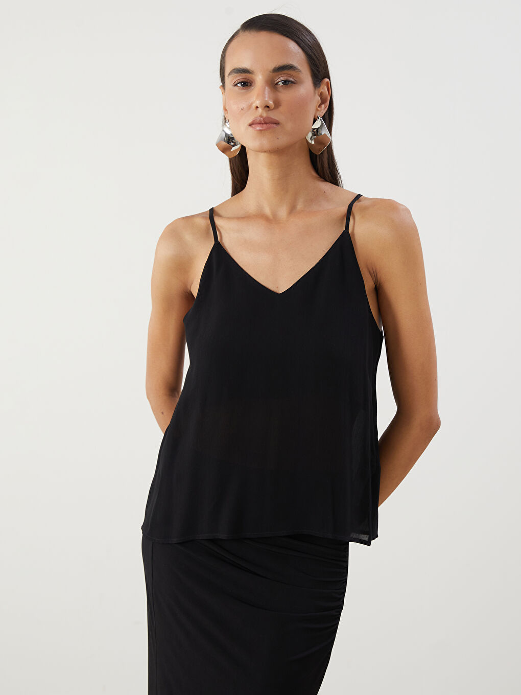 V Neck Strap Blouse -S5NI54Z8-CVL