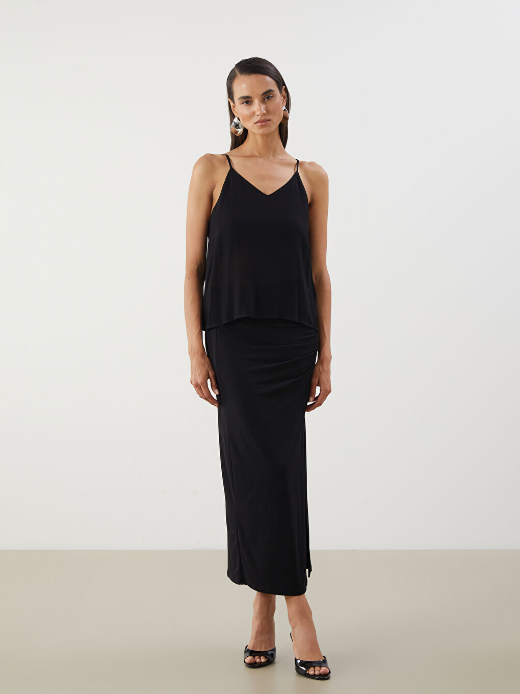 V Neck Strap Blouse -S5NI54Z8-CVL