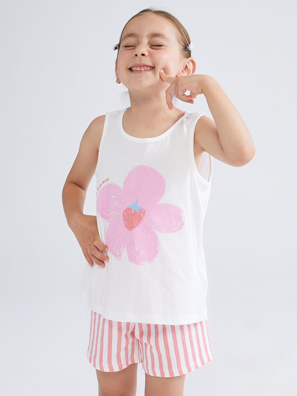LCW Kids Floral Girls' T-Shirt and Shorts 2 Pack -S5NI61Z1-JYX
