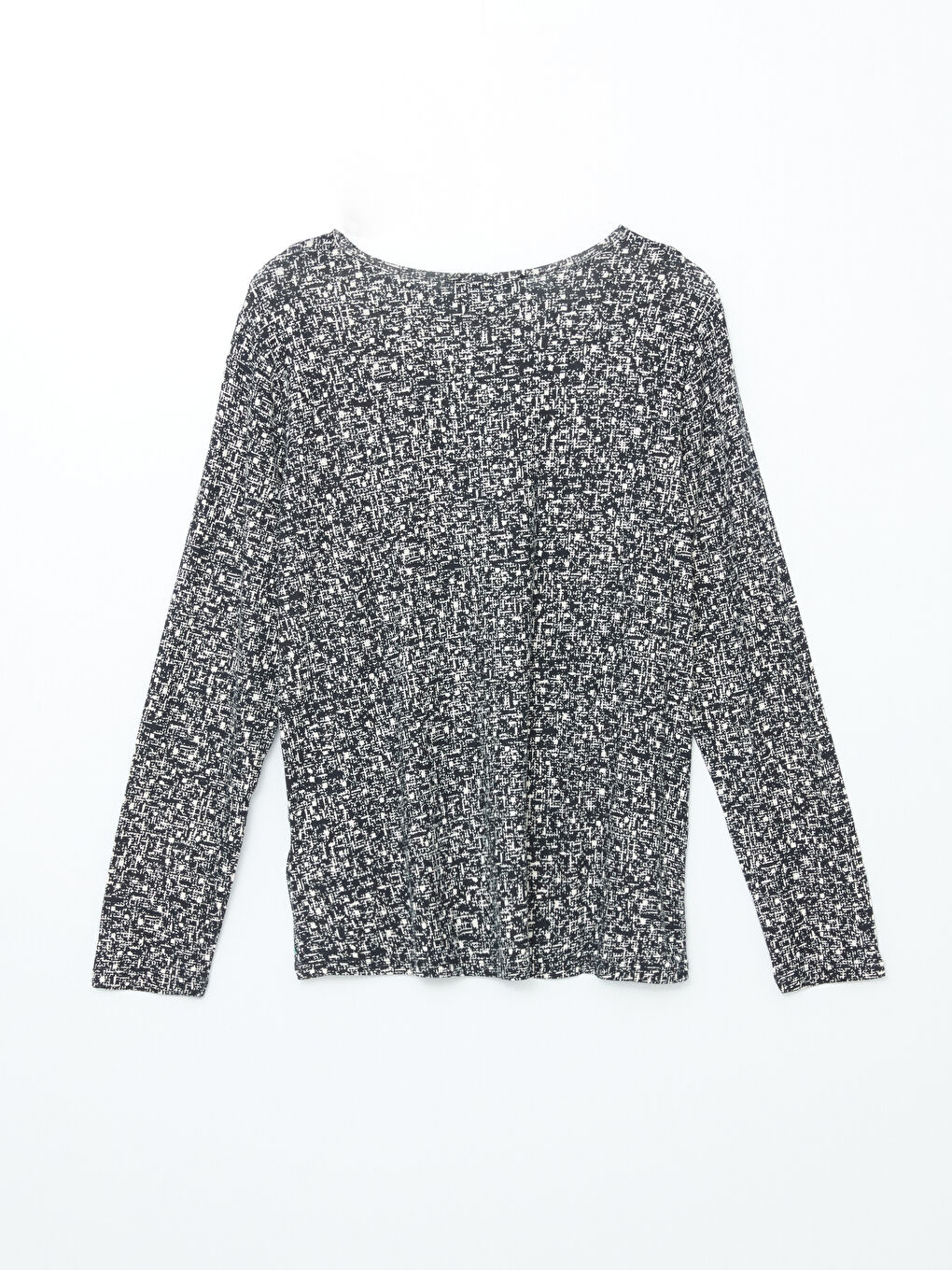 Plus Size Crew Neck Patterned Blouse-9