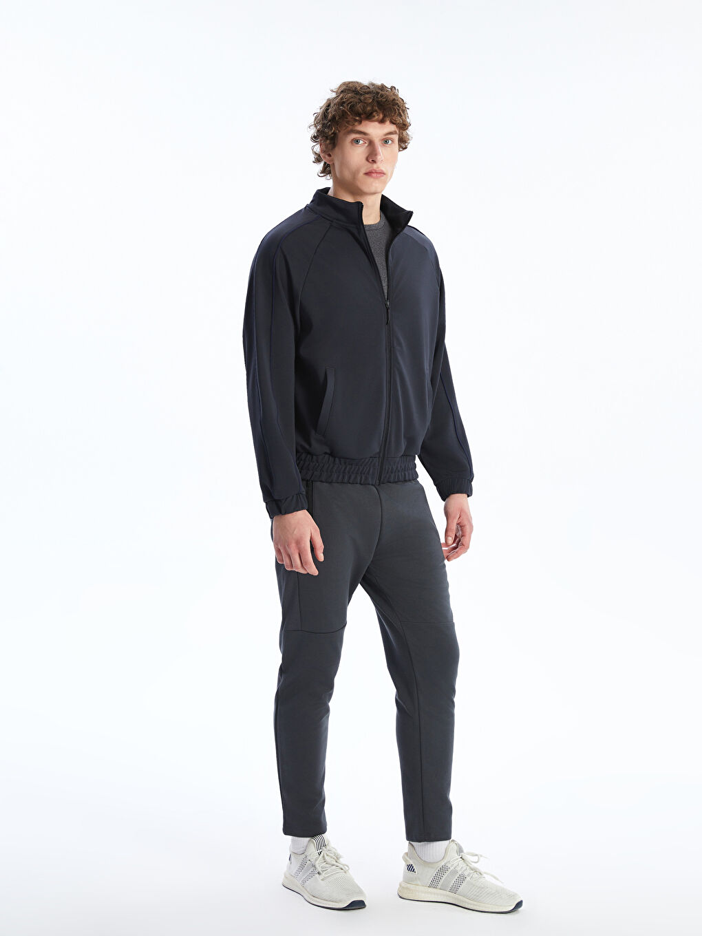 Stand Up Collar Long Sleeve Men's Zippered Sweatshirt -S5NJ02Z8-CTJ