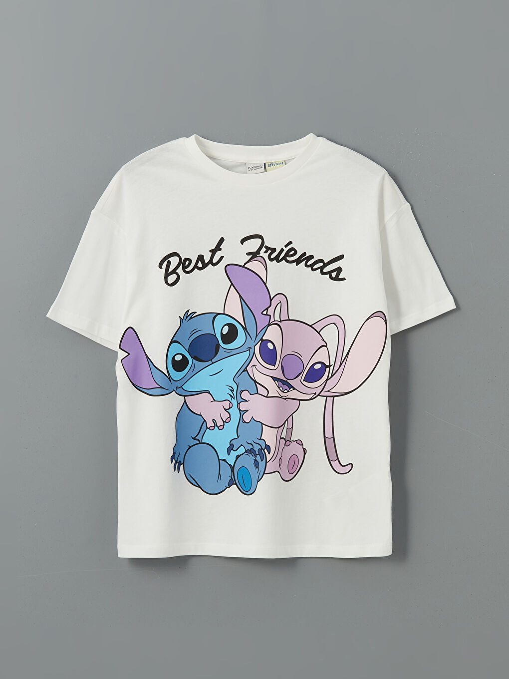 Crew Neck Lilo And Stitch Printed Girl'S T-Shirt -S5NJ12Z4-R9J