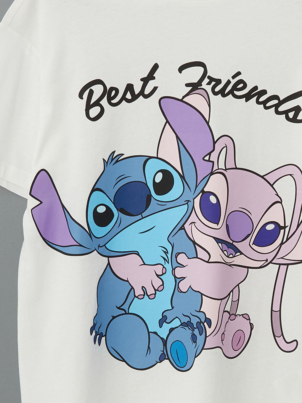 Crew Neck Lilo And Stitch Printed Girl'S T-Shirt -S5NJ12Z4-R9J