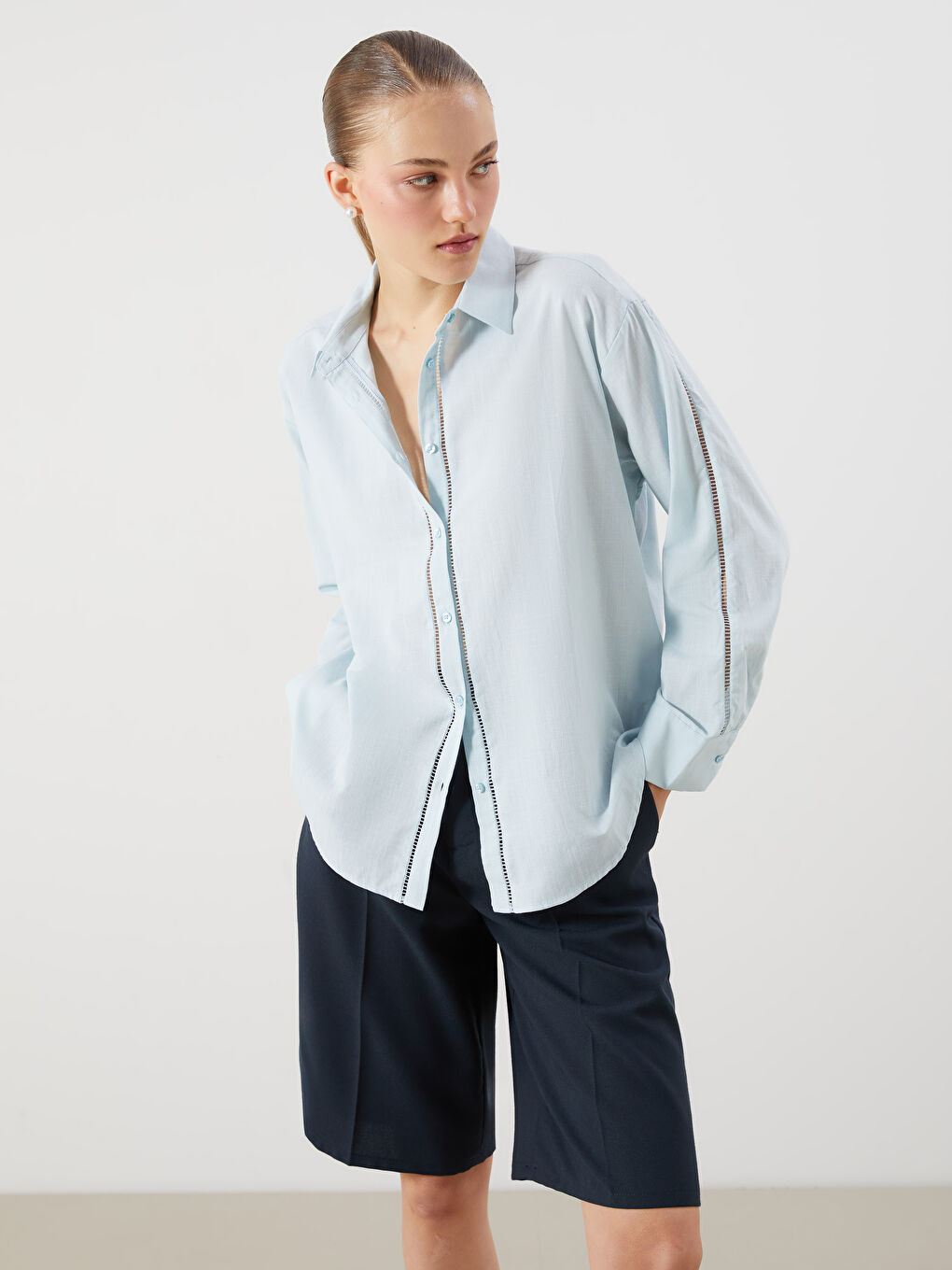 LCW Vision Oversize Women's Shirt -S5NJ26Z8-QXL