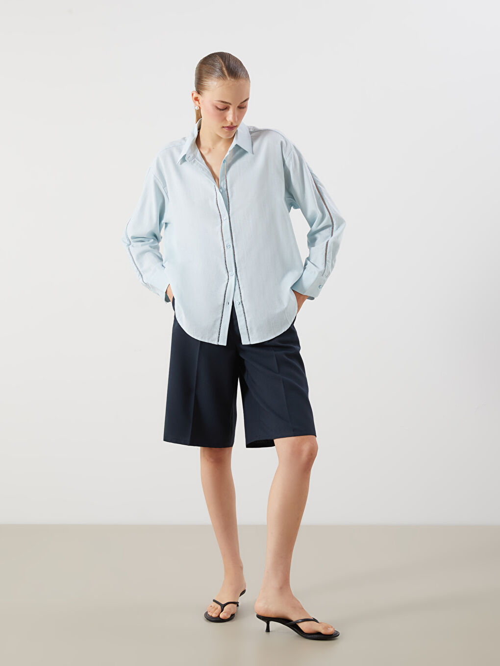 LCW Vision Oversize Women's Shirt -S5NJ26Z8-QXL