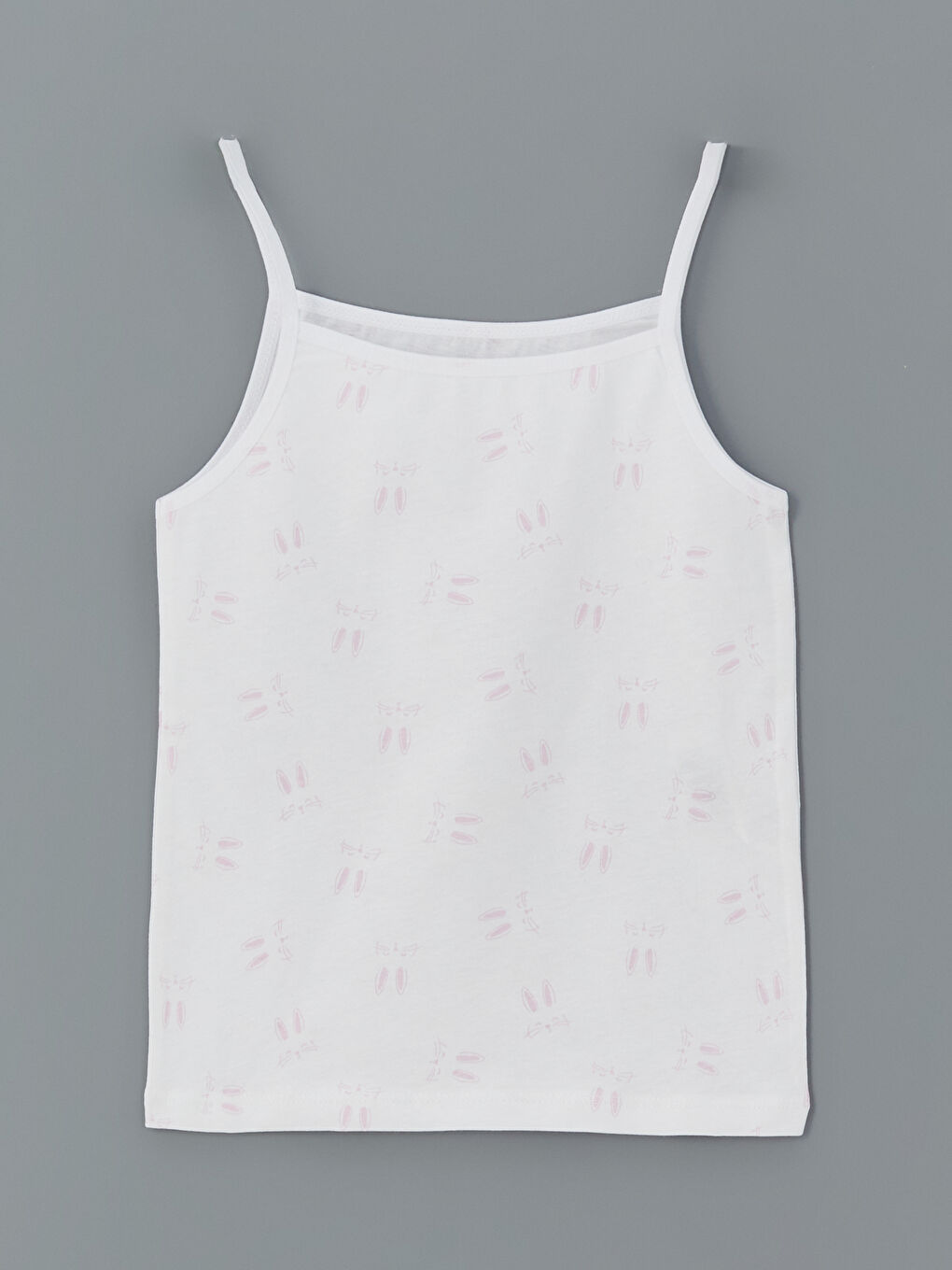 Beyaz Kare Yaka Kız Çocuk Atlet