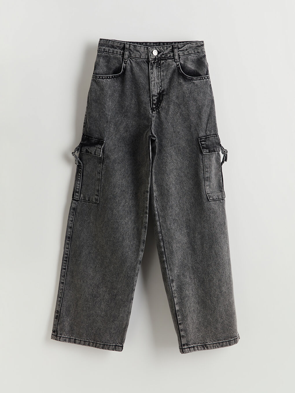 Adjustable Waist Girls' Cargo Denim Pants -S5NJ51Z4-SHP