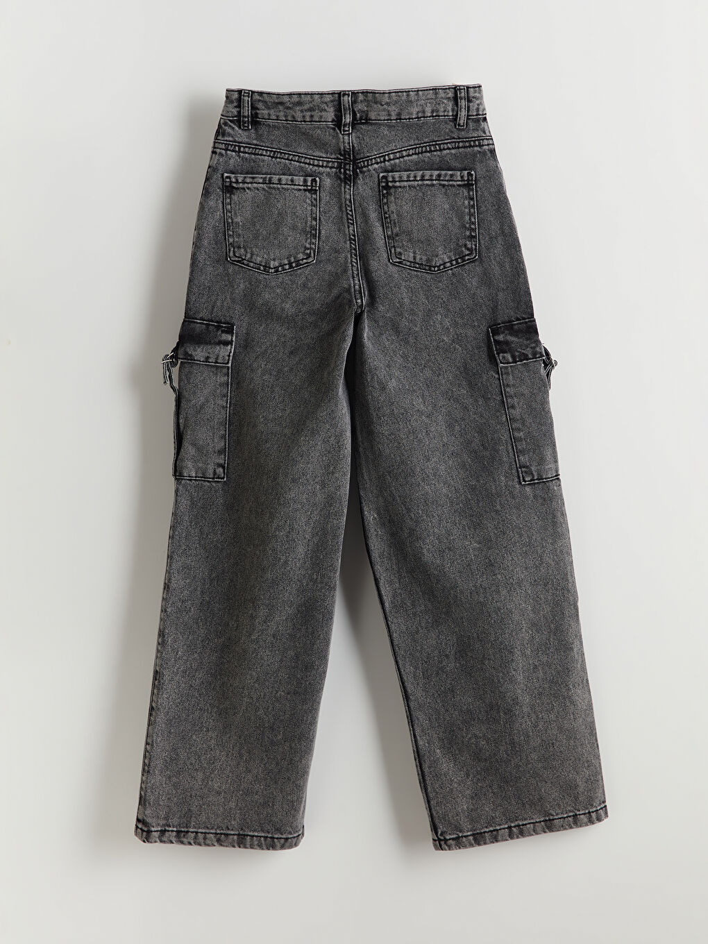 Adjustable Waist Girls' Cargo Denim Pants -S5NJ51Z4-SHP