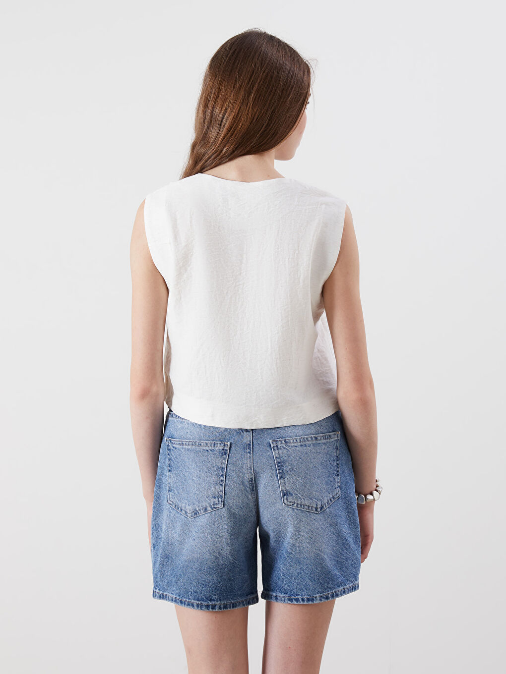 V Neck Embroidered Women's Waistcoat-3