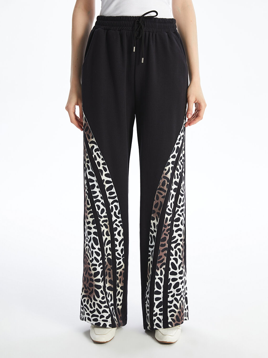 Elasticated Waist Patterned Women's Trousers -S5NJ69Z8-CVL