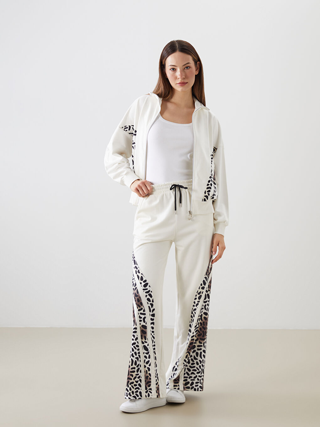 Elasticated Waist Patterned Women's Trousers -S5NJ69Z8-Q6K
