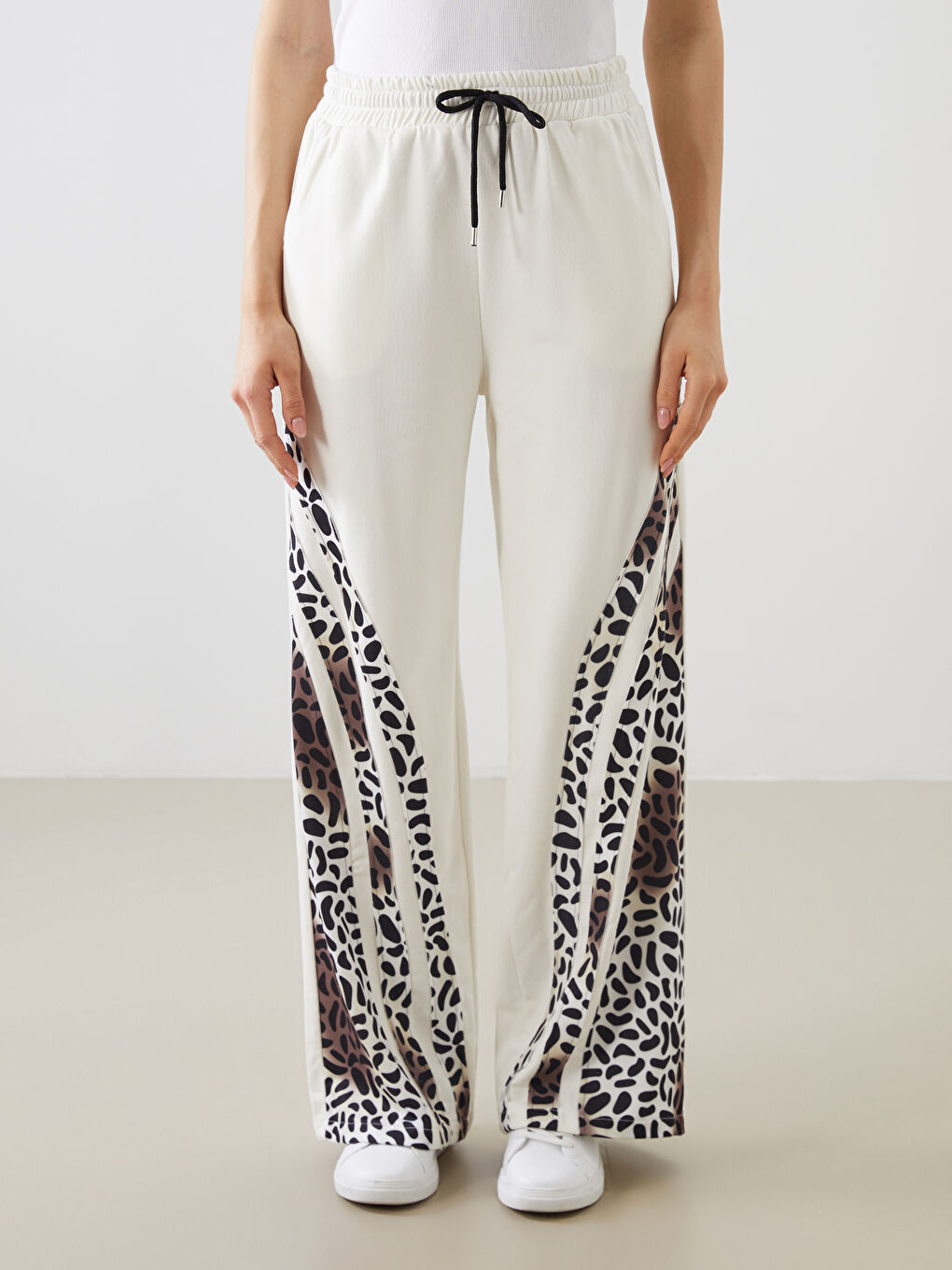 Elasticated Waist Patterned Women's Trousers -S5NJ69Z8-Q6K