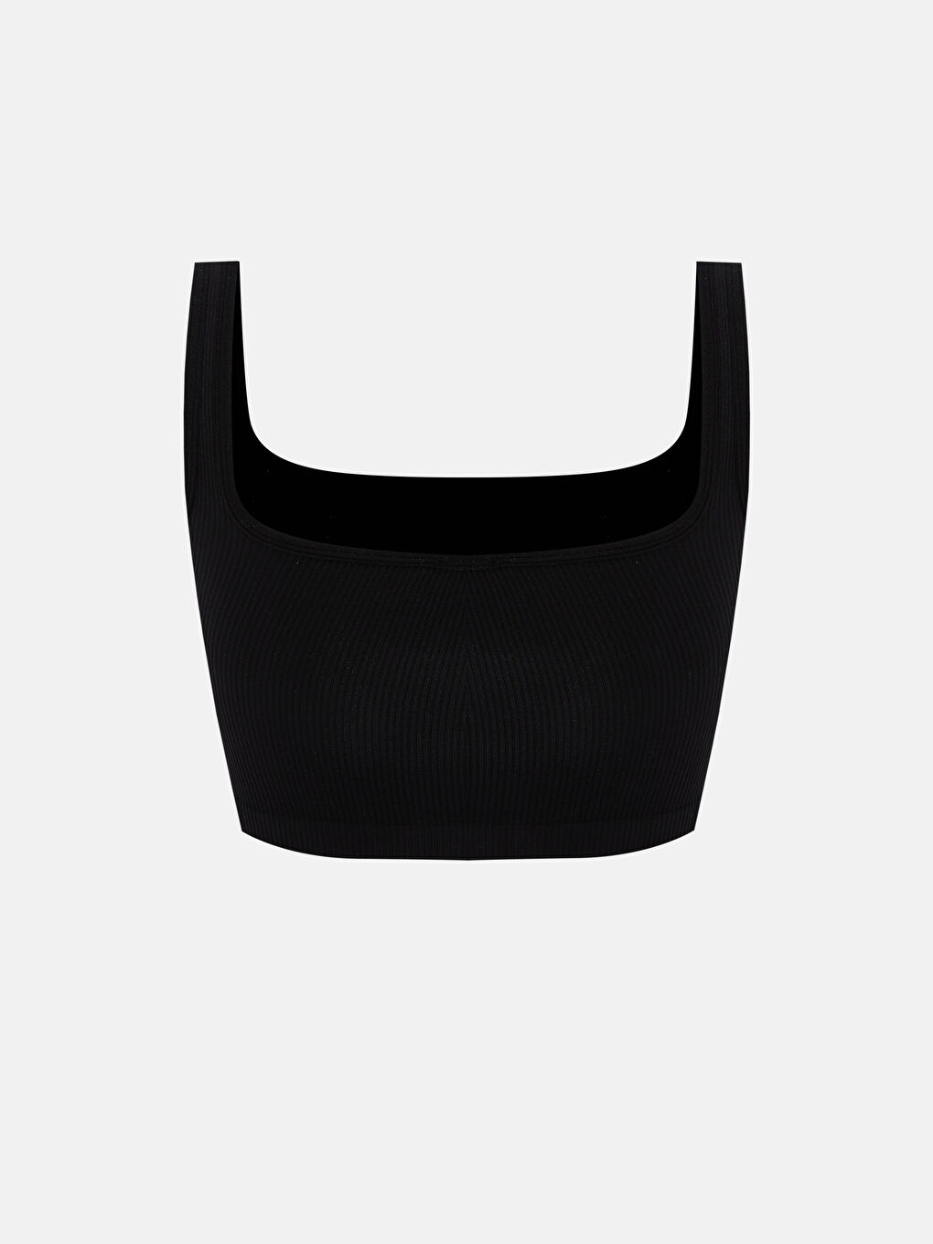 Siyah Balensiz Dolgusuz Düz Seamless Spor Büstiyer-1