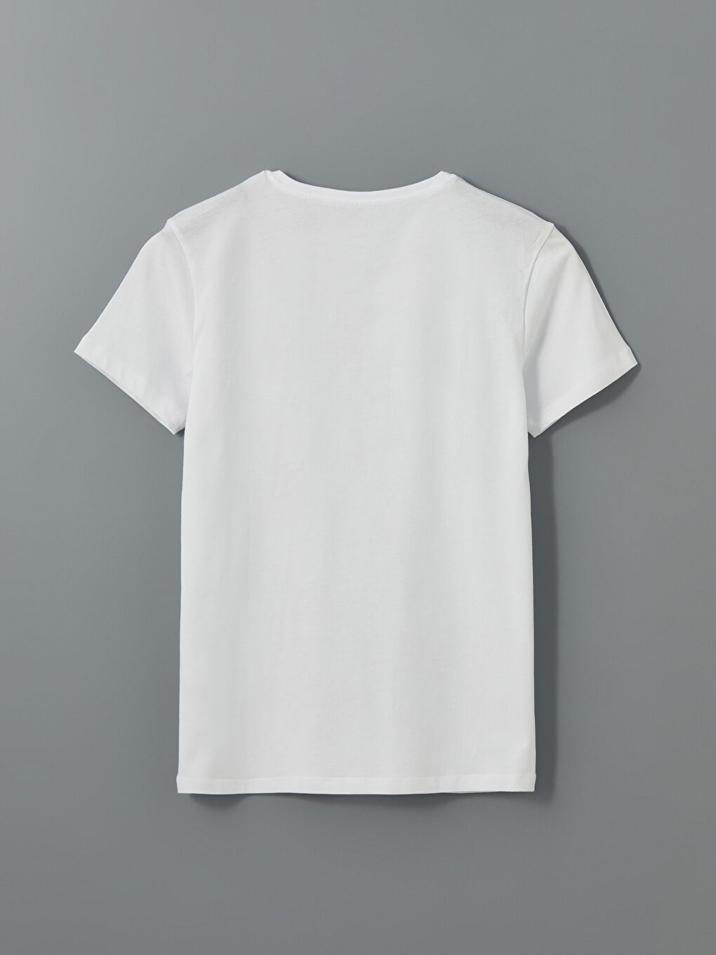 Beyaz Bisiklet Yaka Kısa Kollu Erkek Atlet-1