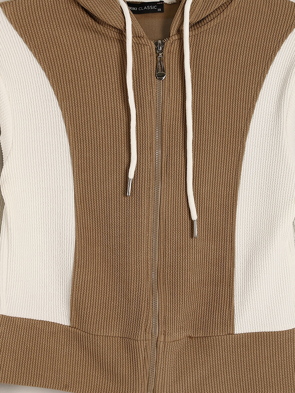 Hooded Color Block Women's Zip-Up Sweatshirt-6