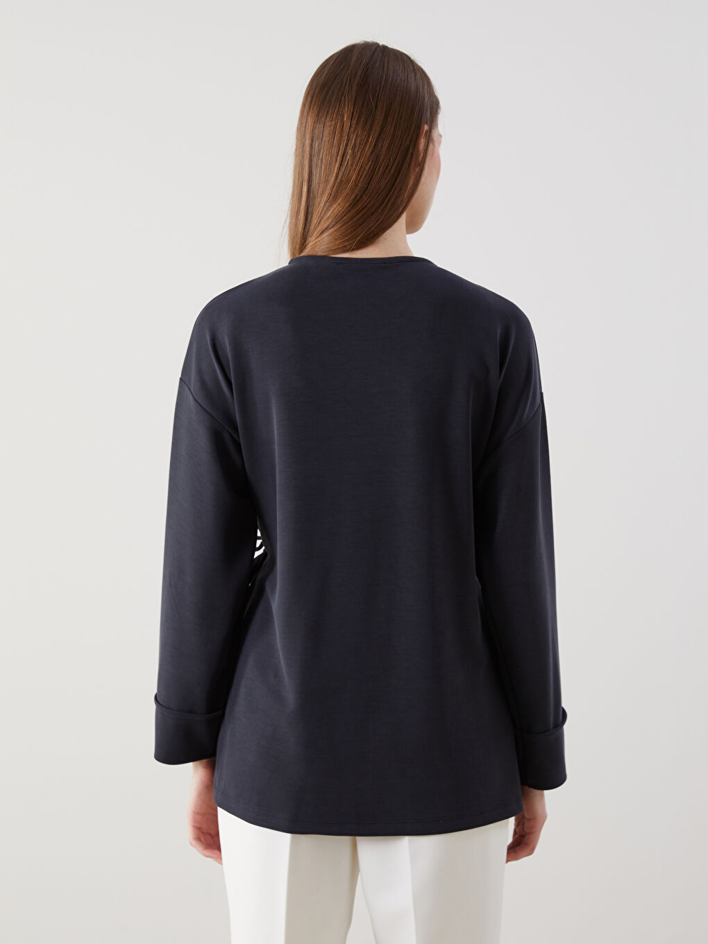 Antrasit Şal Yaka Modal Karışımlı Kadın Hırka-3