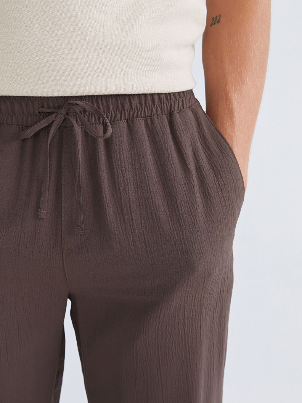 Kahverengi Rahat Kalıp Erkek Pantolon-3