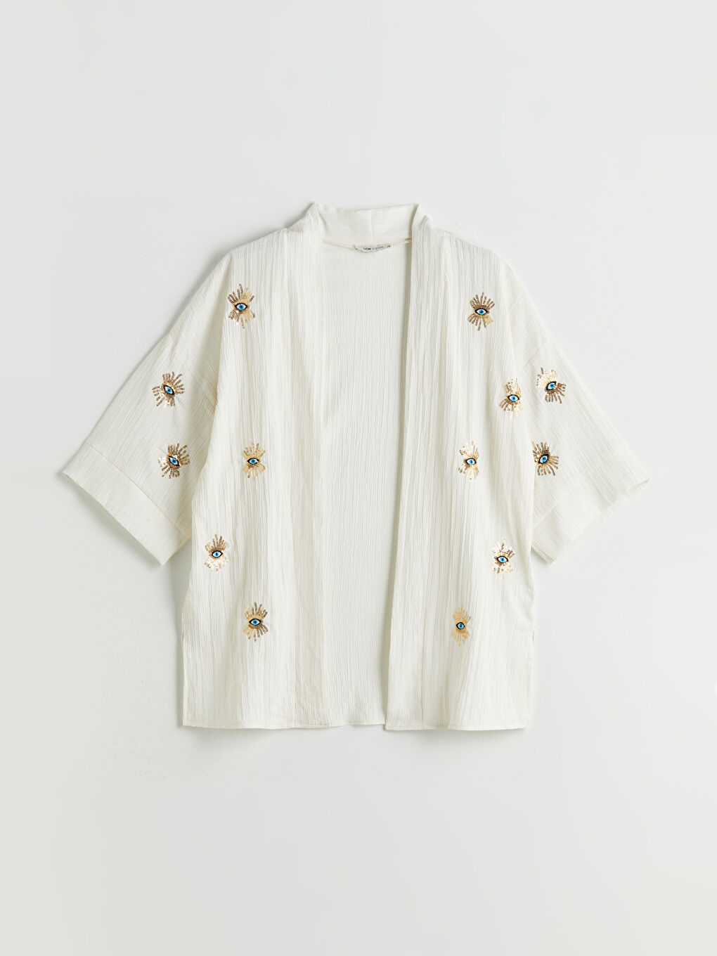 Shawl Collar Embroidered Women's Kimono -S5NK35Z8-FEW