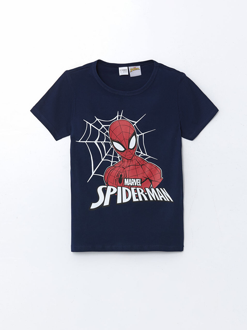 Lacivert Bisiklet Yaka Spider-Man Baskılı Erkek Çocuk Pijama Üstü
