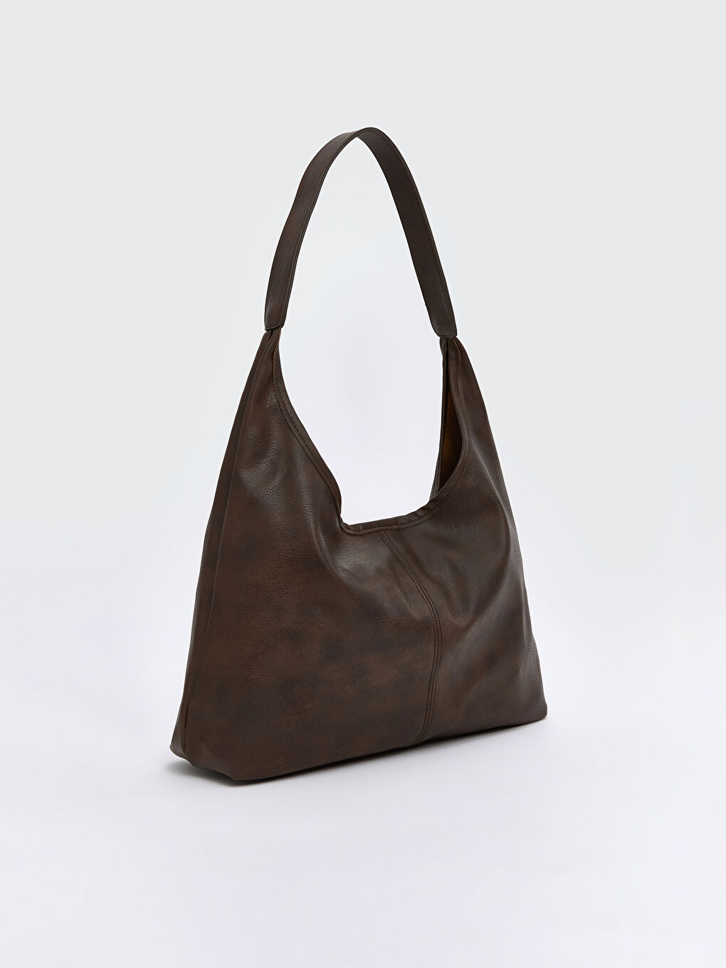 Kahverengi Deri Görünümlü Kadın Omuz Çantası-1