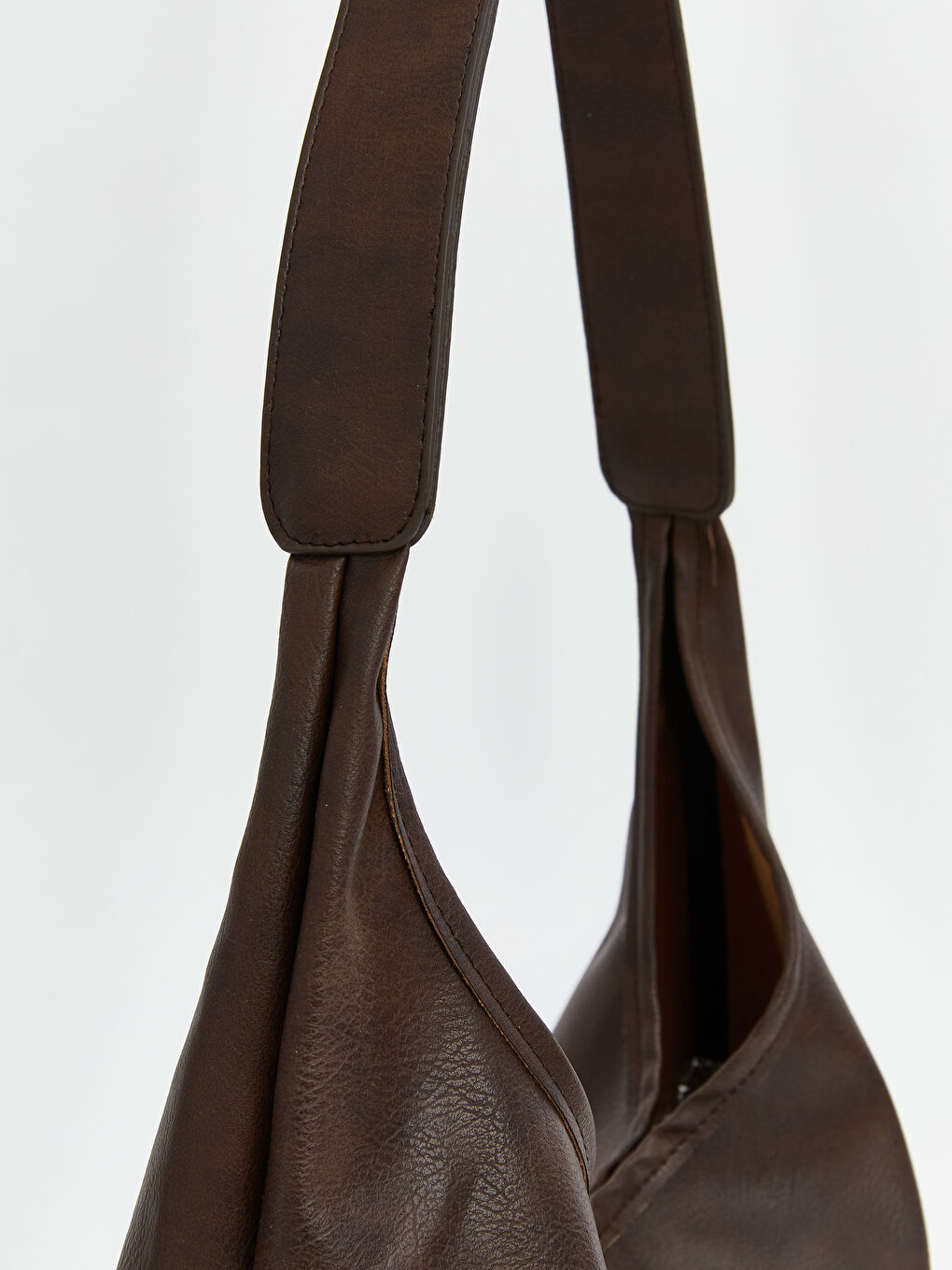 Kahverengi Deri Görünümlü Kadın Omuz Çantası-2