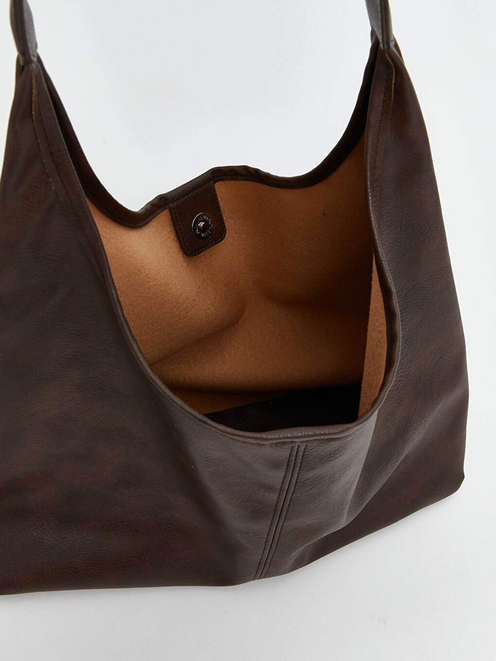 Kahverengi Deri Görünümlü Kadın Omuz Çantası-3