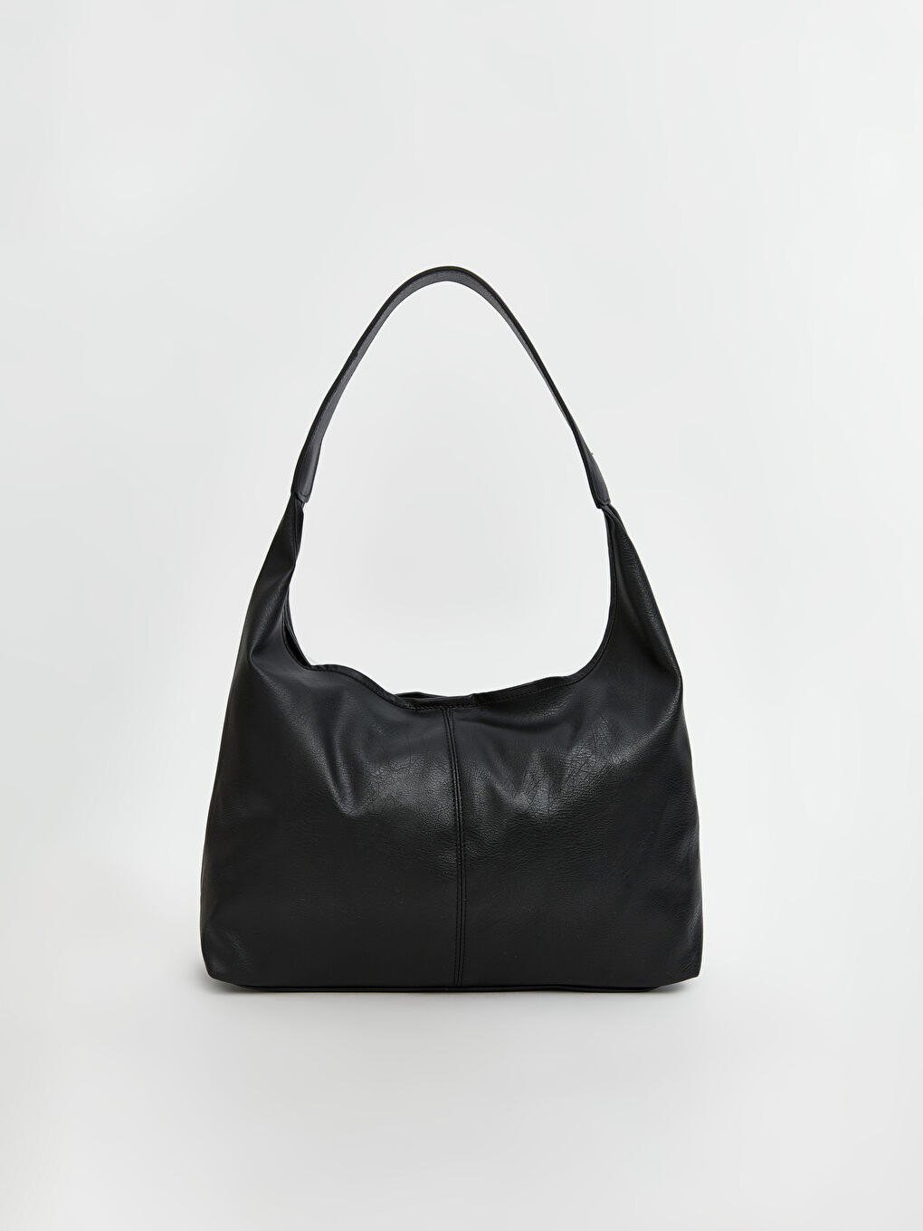 Siyah Deri Görünümlü Kadın Omuz Çantası-1