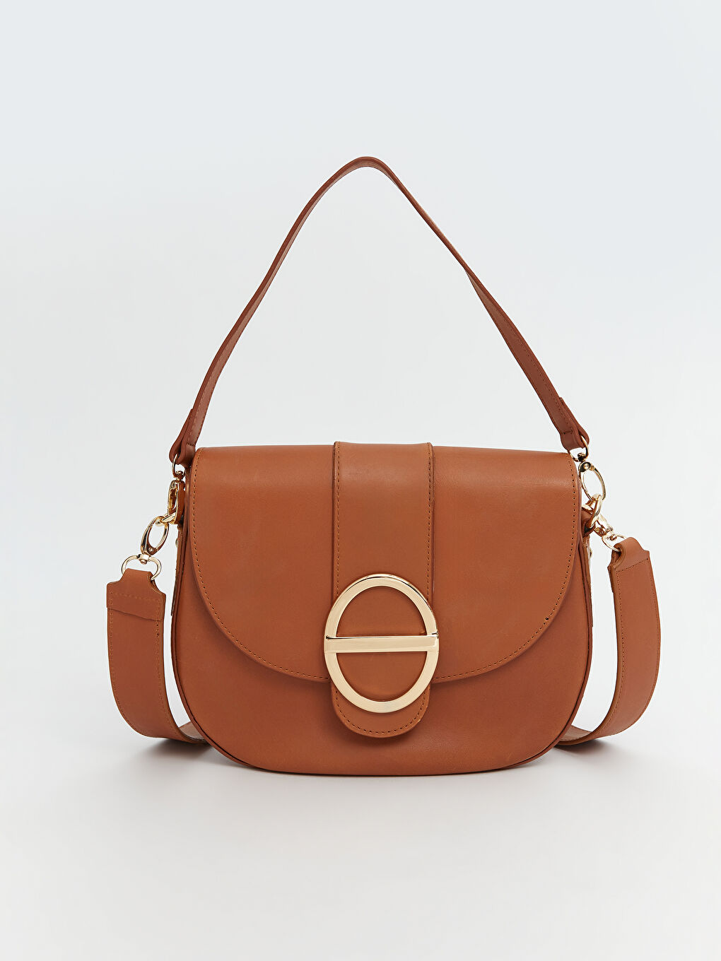 Kahverengi Hakiki Deri Kadın Omuz Çantası