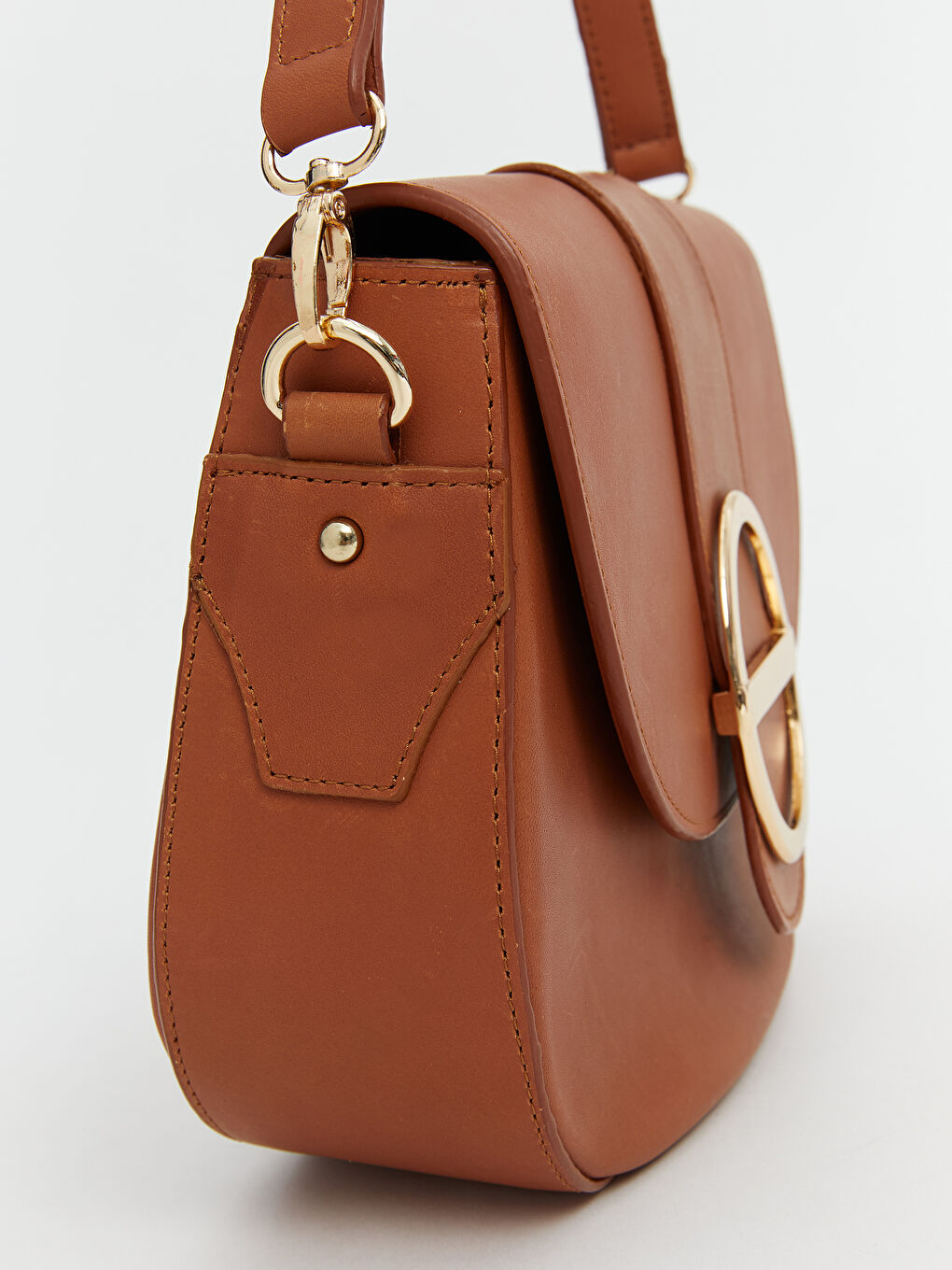 Kahverengi Hakiki Deri Kadın Omuz Çantası-2