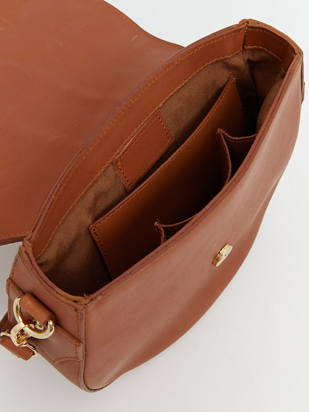 Kahverengi Hakiki Deri Kadın Omuz Çantası-3