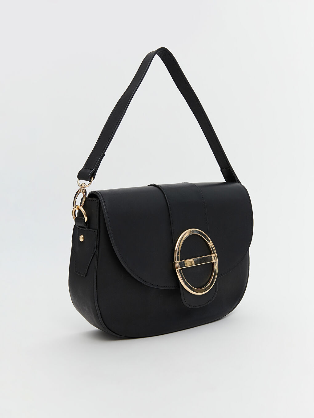 Siyah Hakiki Deri Kadın Omuz Çantası-1