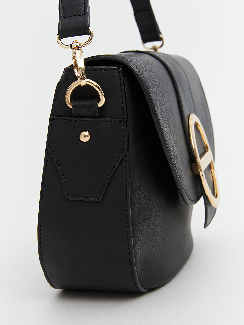 Siyah Hakiki Deri Kadın Omuz Çantası-2