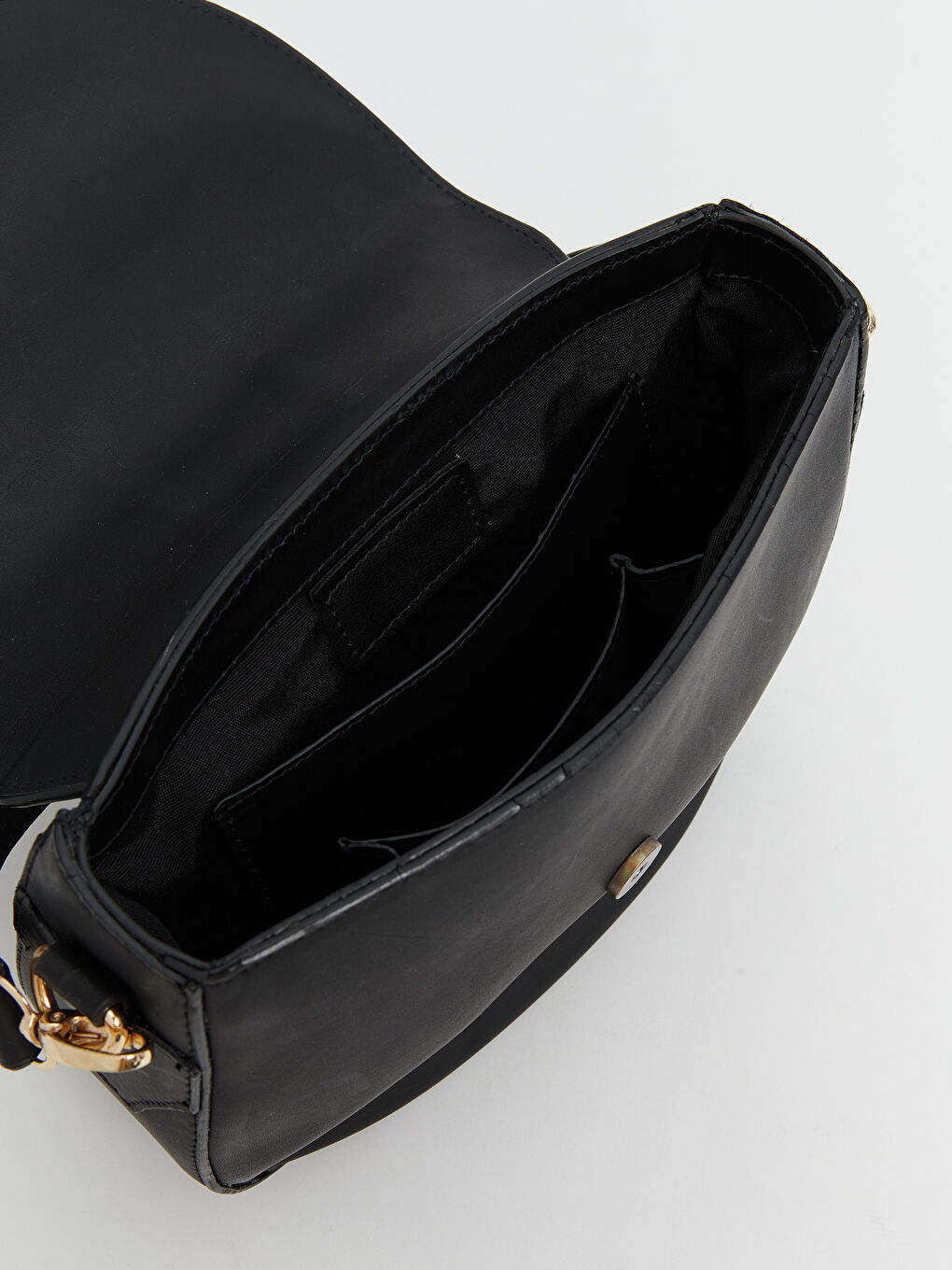 Siyah Hakiki Deri Kadın Omuz Çantası-3