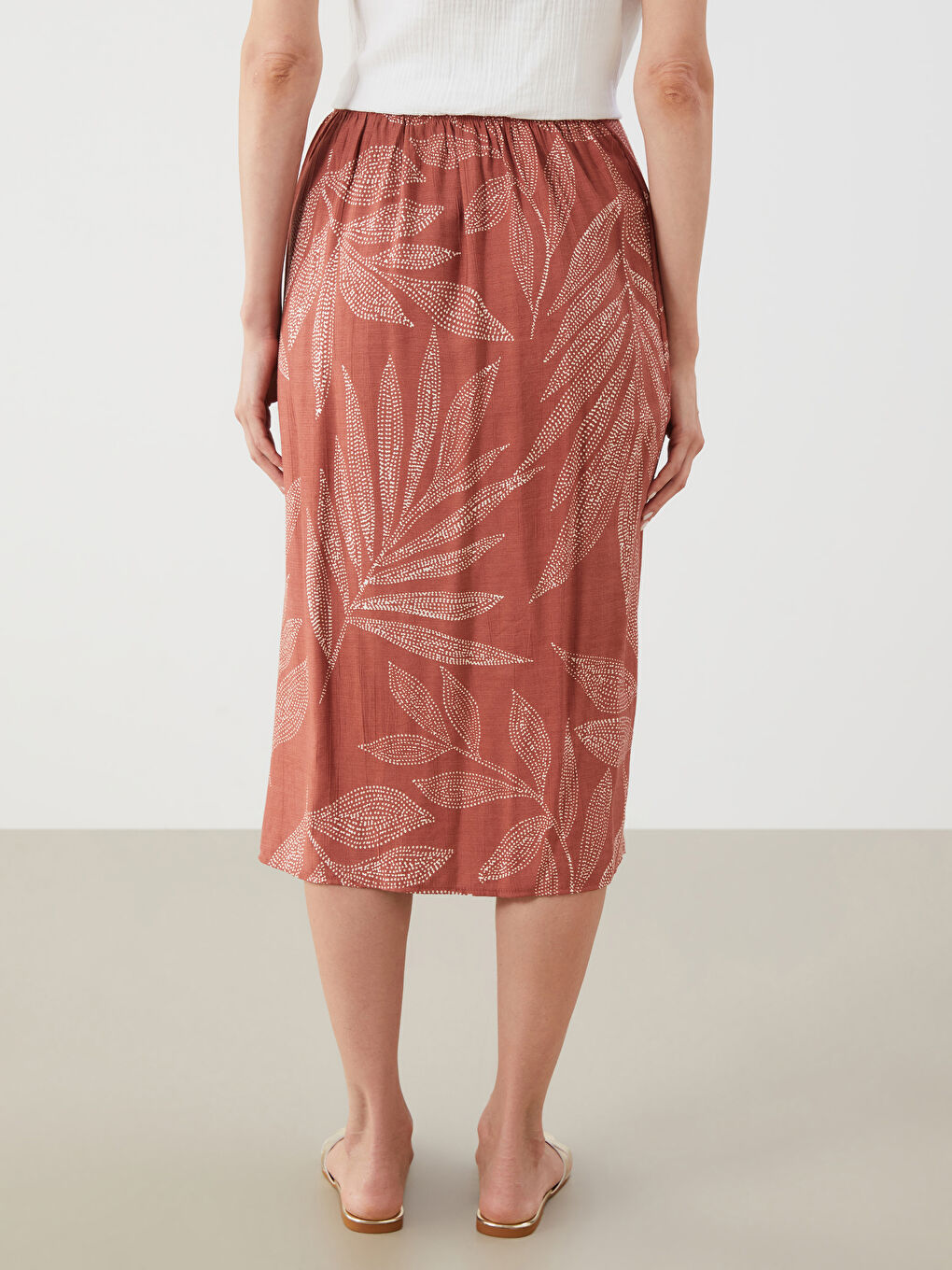 تنورة مُزهرة برباط على الخصر-3