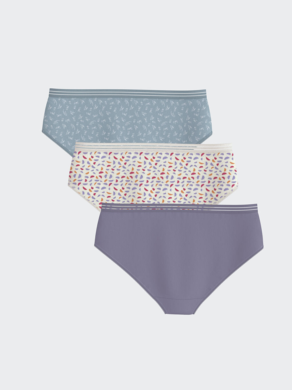 Mavi Desenli Hipster Külot 3'lü Paket-1