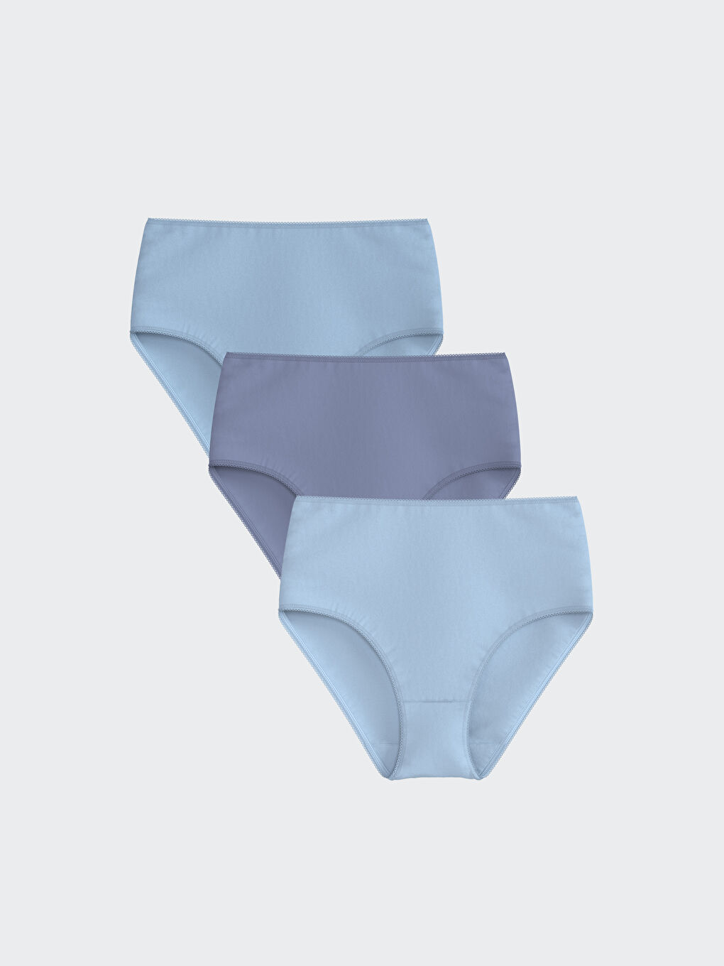 Mavi Düz Klasik Külot 3'lü