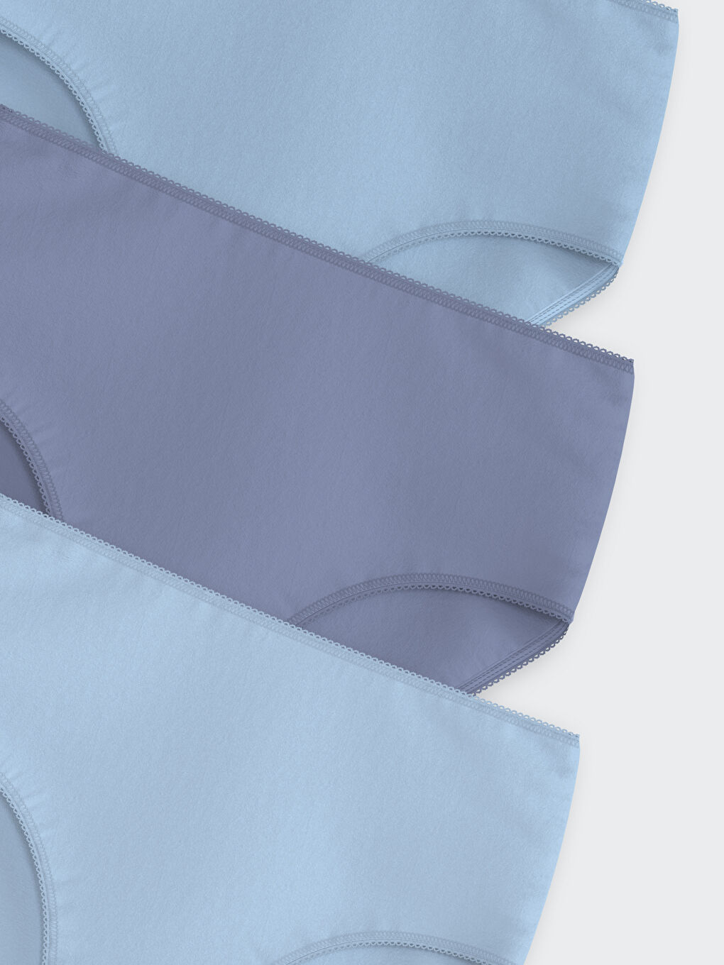 Mavi Düz Klasik Külot 3'lü-2