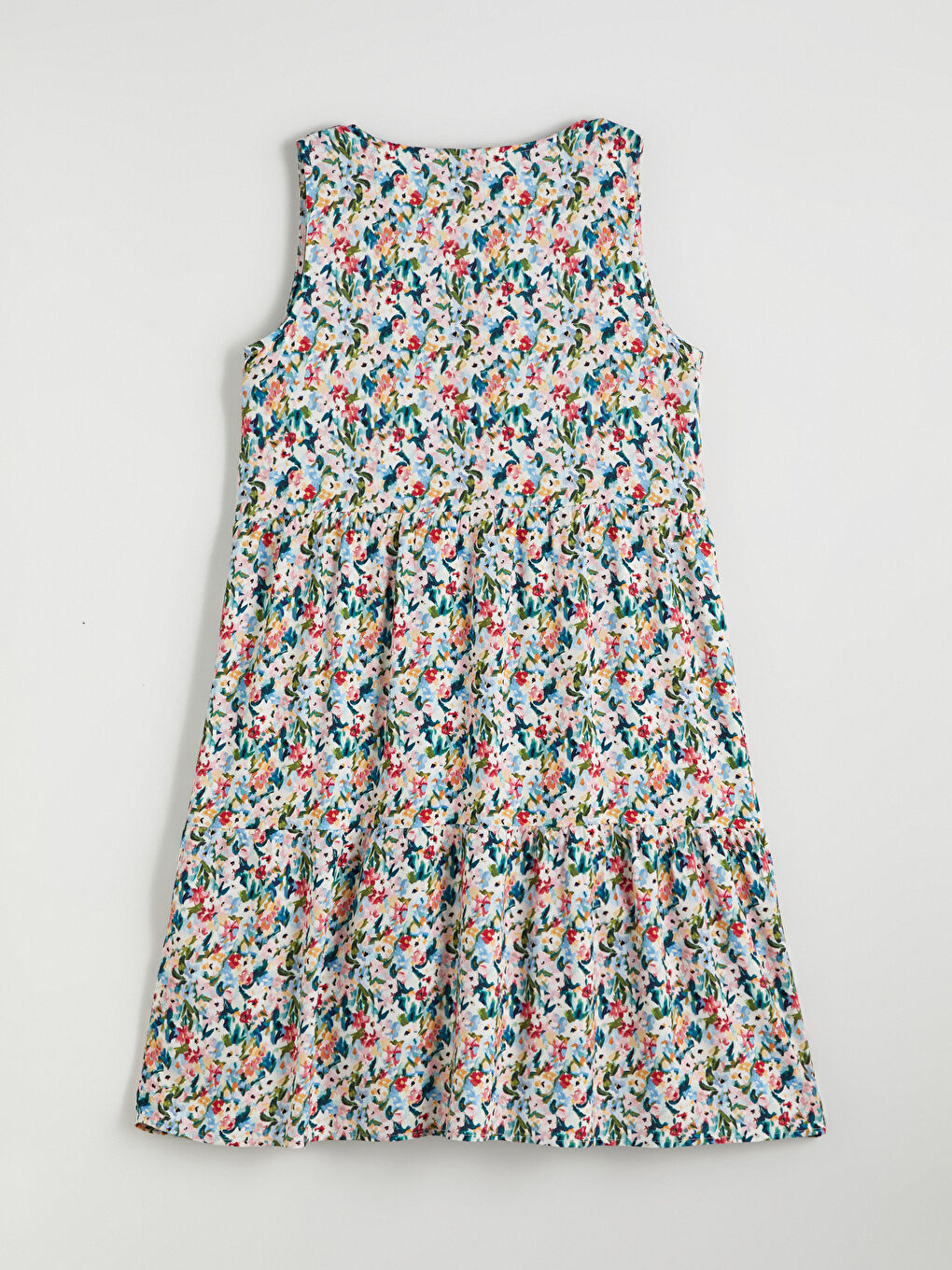 Karışık V Yaka Çiçekli A Kesim Elbise-5