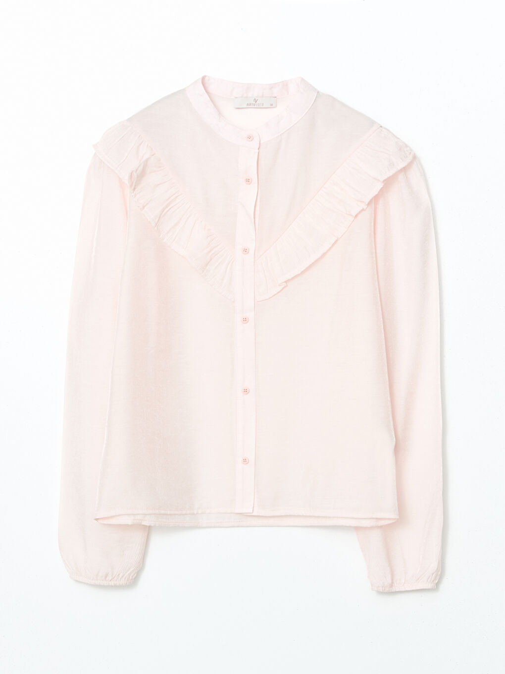 Pembe Hakim Yaka Şifon Kadın Gömlek-4