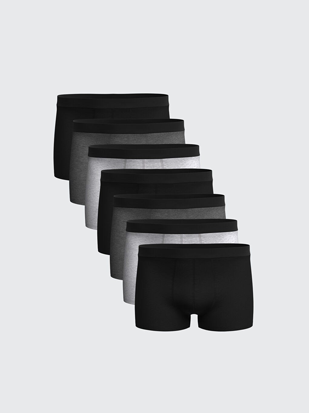 Siyah Standart Kalıp Pamuklu Esnek Erkek Boxer 7'li