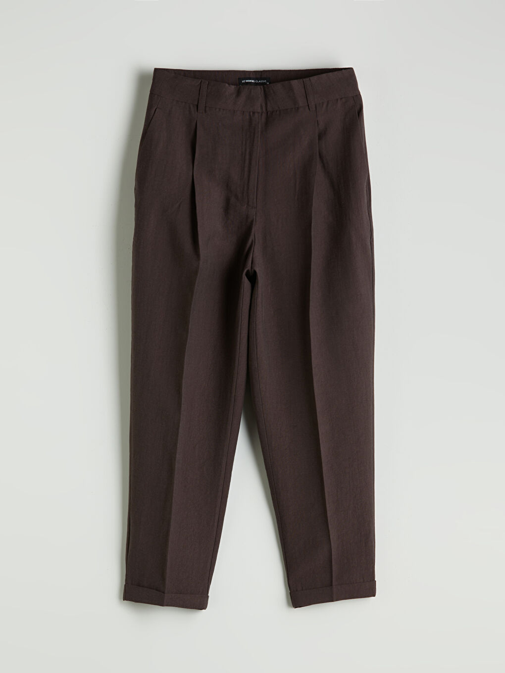 Kahverengi Loose Fit Cigarette Kadın Pantolon-4