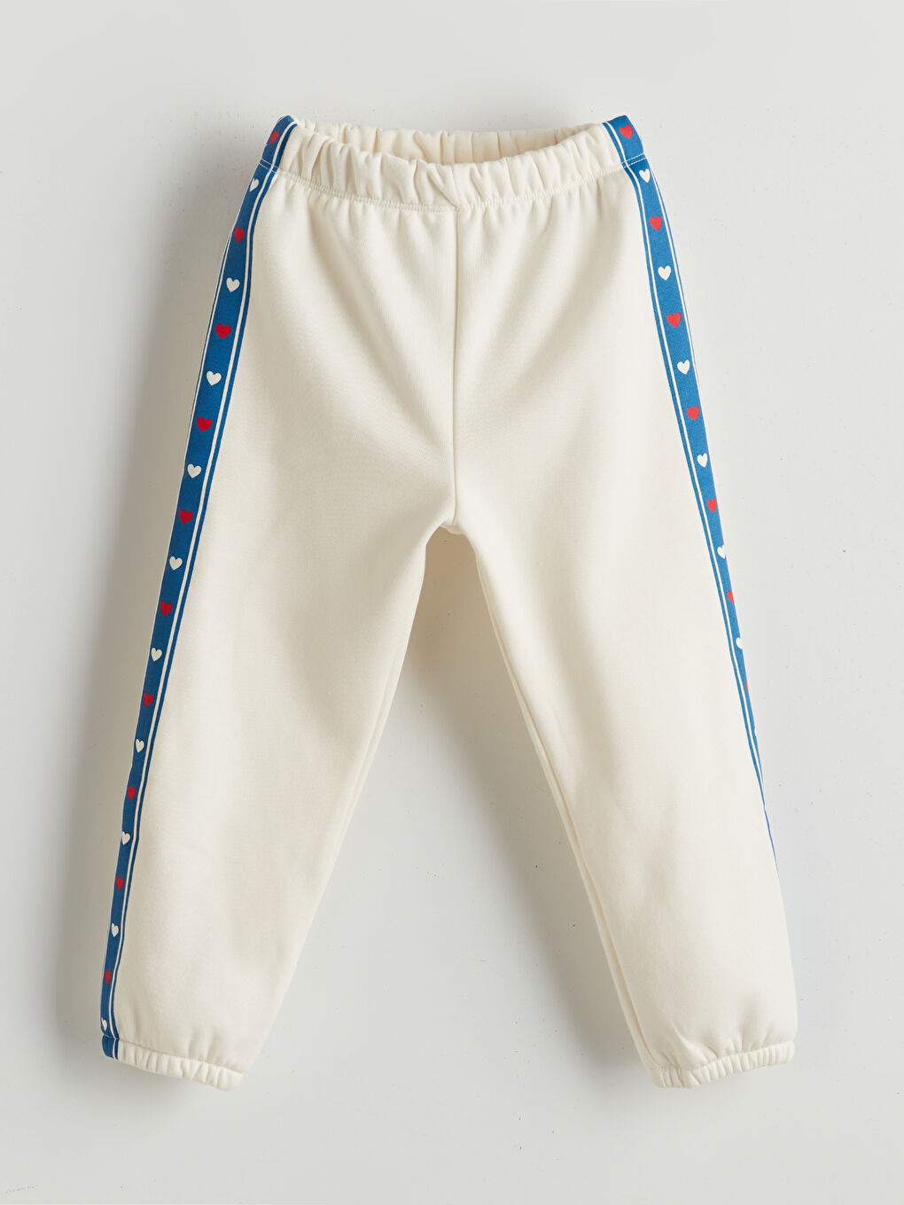 Ekru Beli Lastikli Kız Çocuk Jogger Eşofman Alt