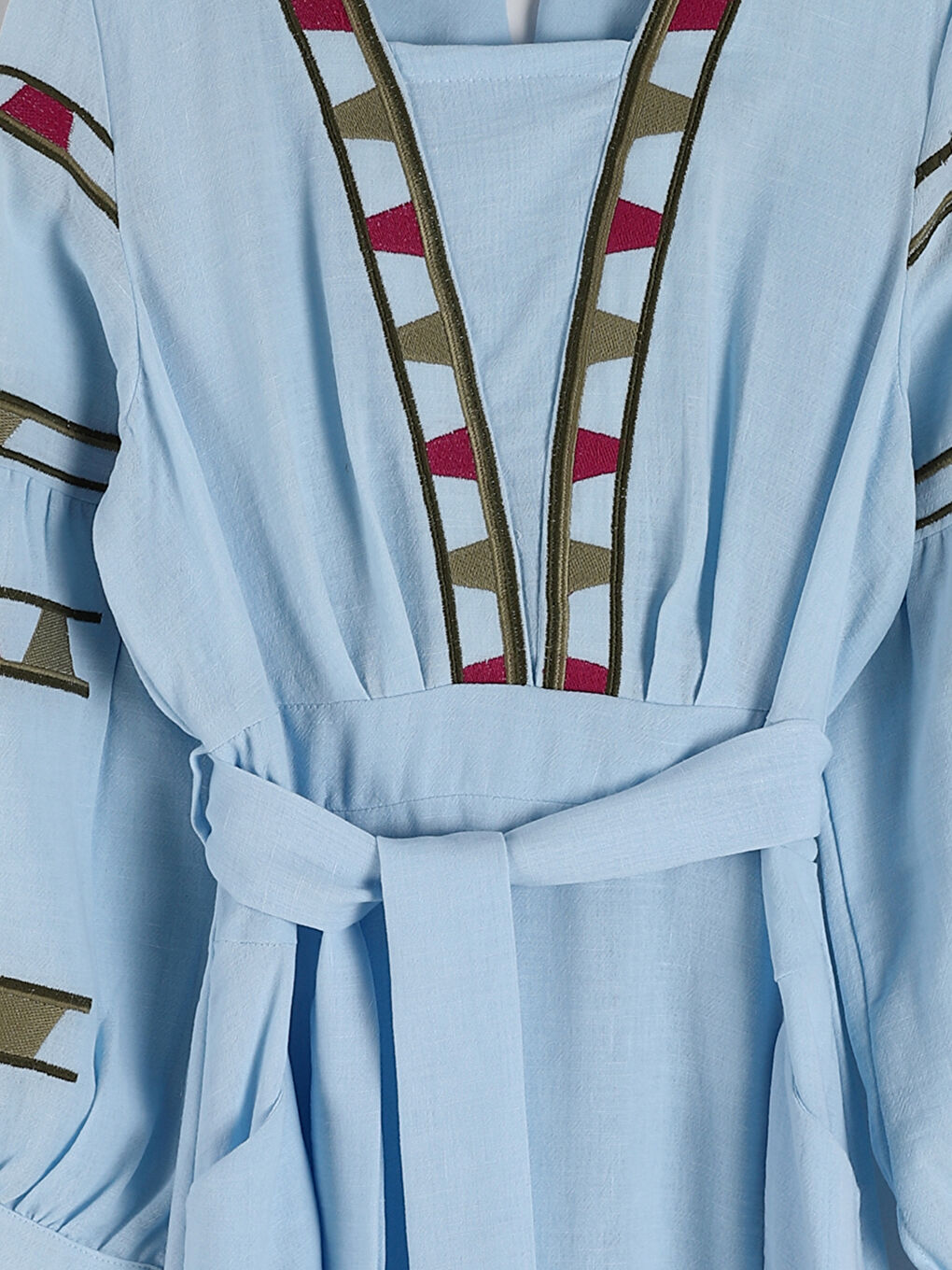 Shawl Collar Patterned Dress-6