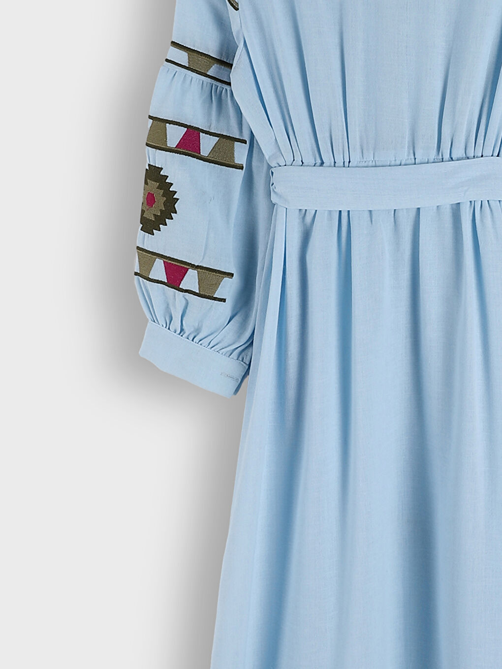 Shawl Collar Patterned Dress-7