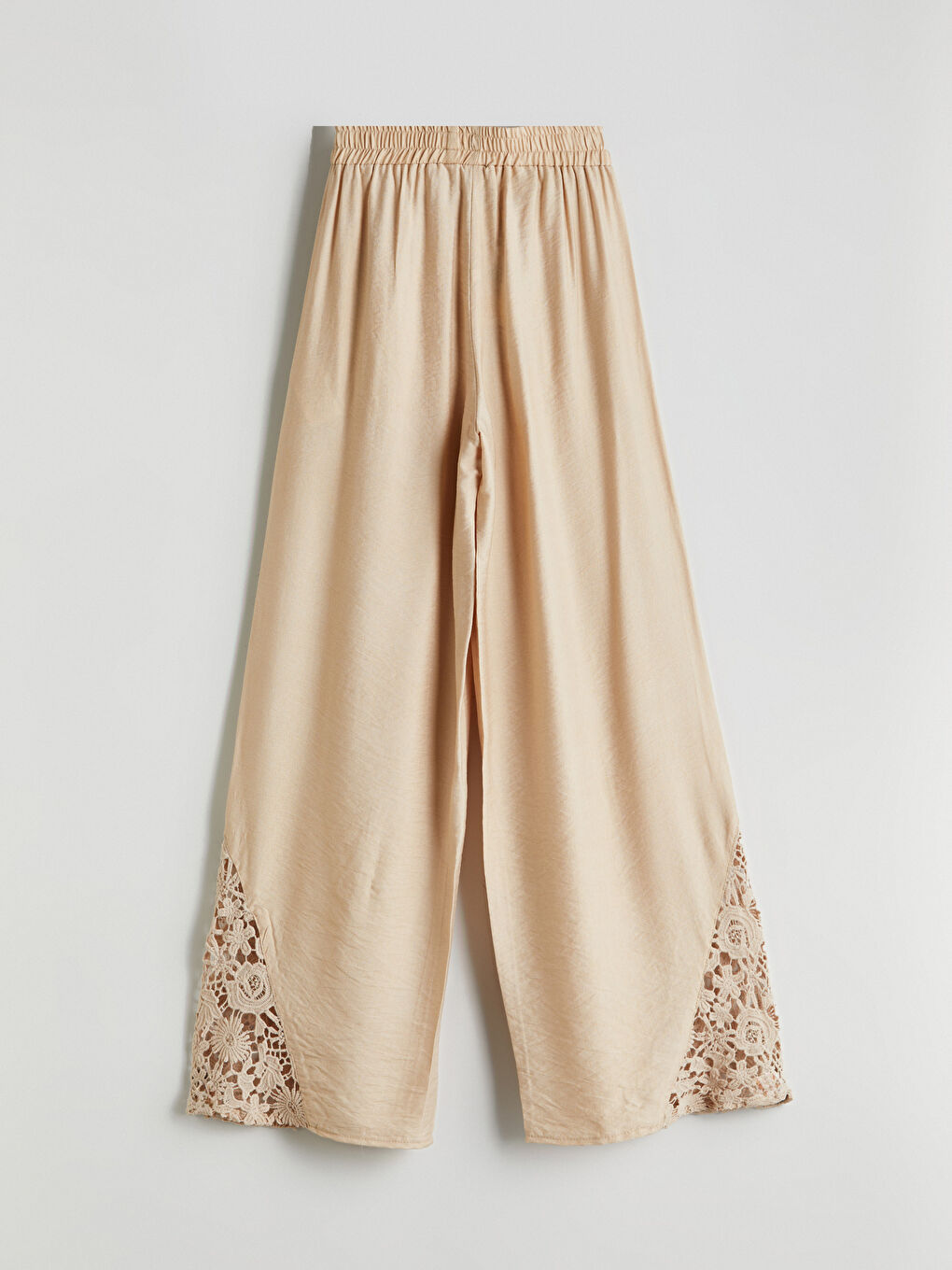 Elasticated Waist Lace Detailed Women's Trousers -S5NM35Z8-DS3