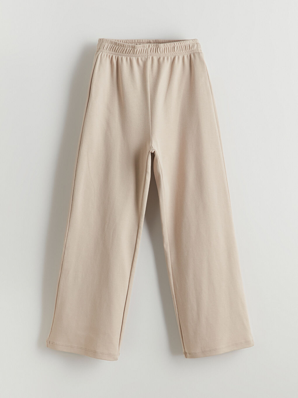 Bej Beli Lastikli Kız Çocuk Eşofman Altı