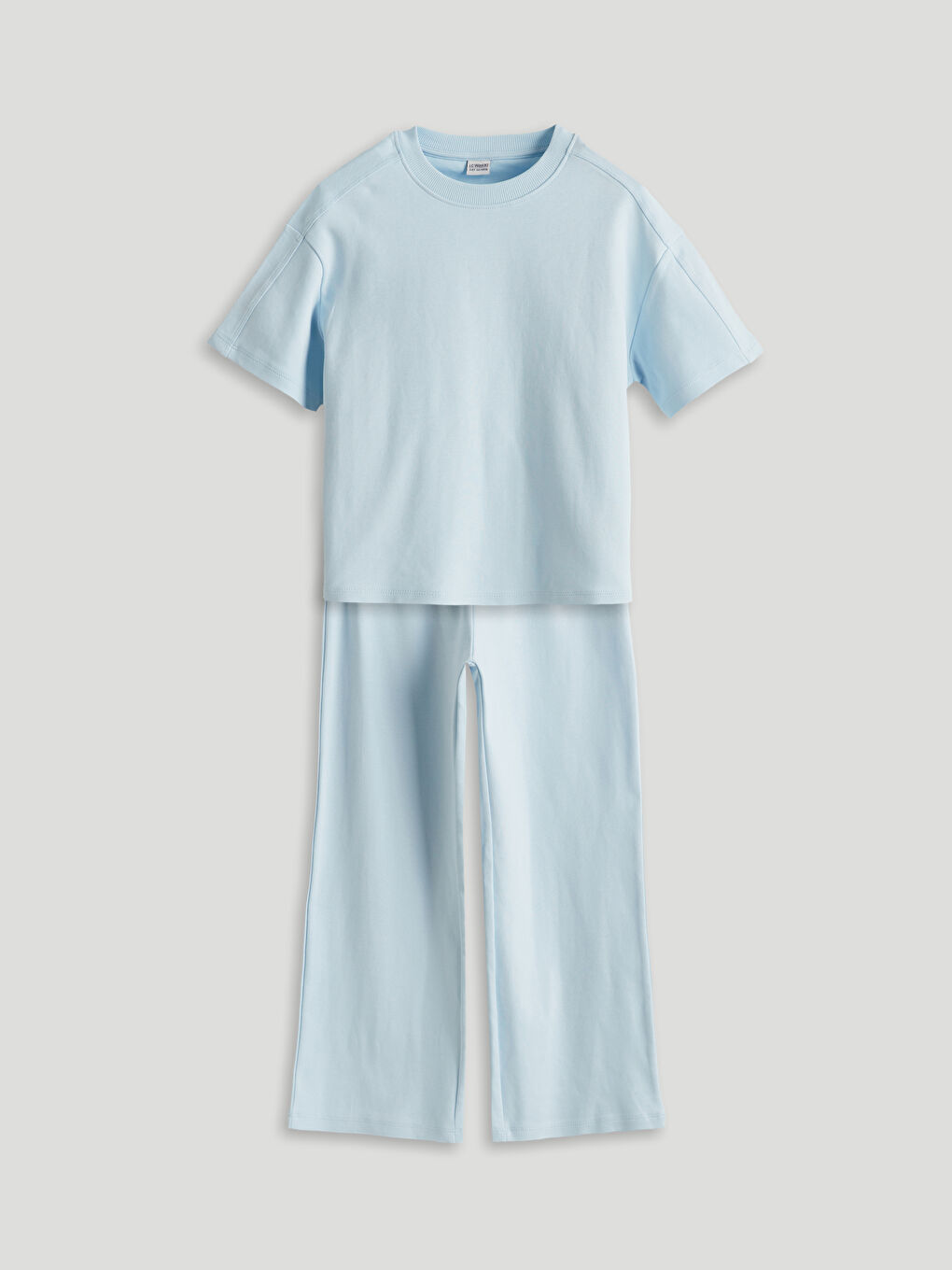 Mavi Bisiklet Yaka Kız Çocuk Tişört ve Eşofman Altı