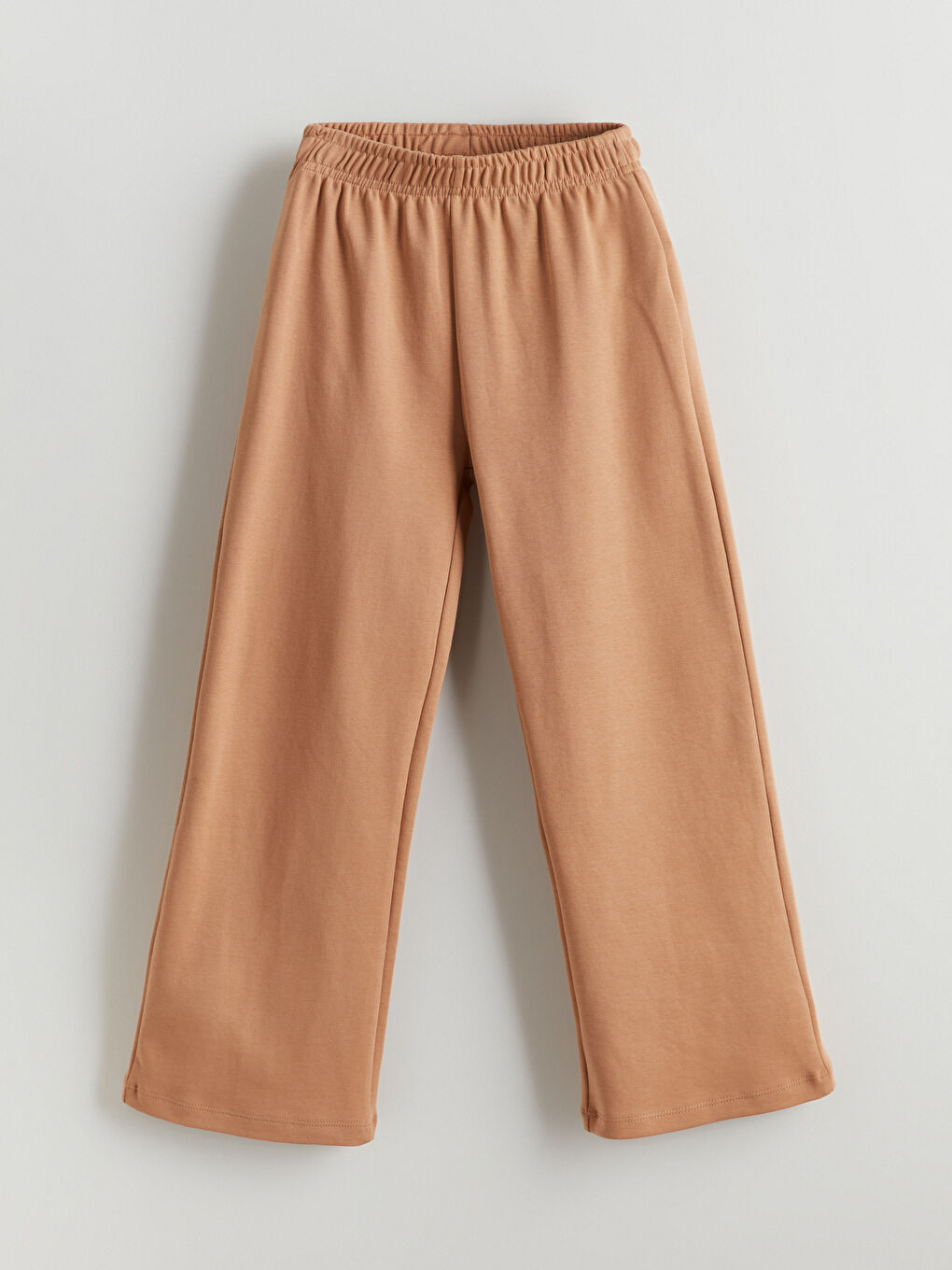 Kahverengi Bisiklet Yaka Kız Çocuk Tişört ve Eşofman Altı-4