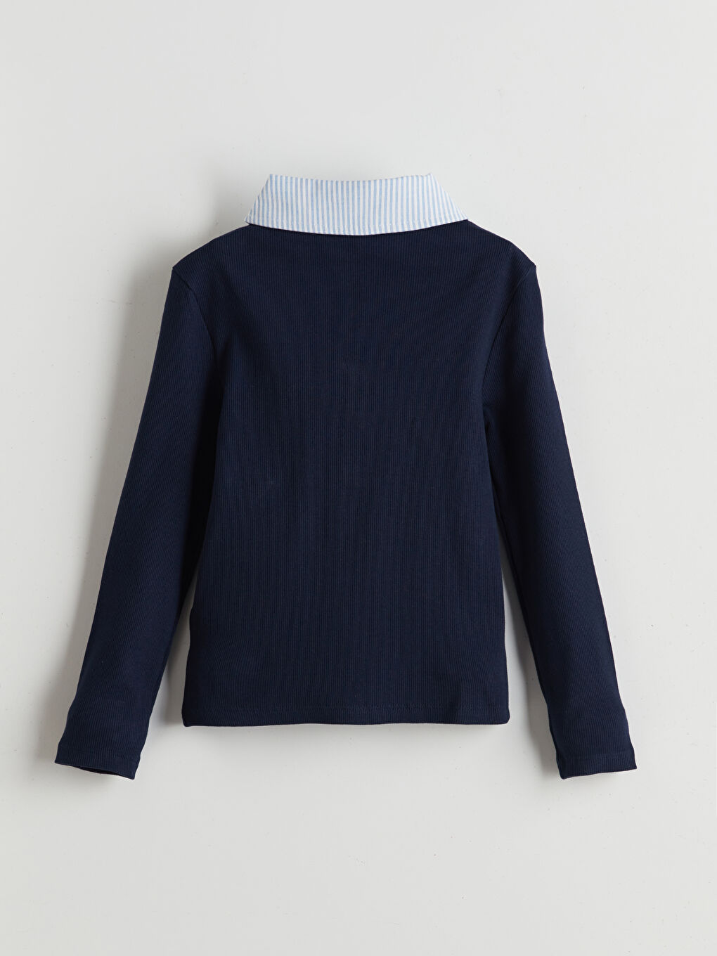 Lacivert Polo Yaka Kız Çocuk Tişört-1