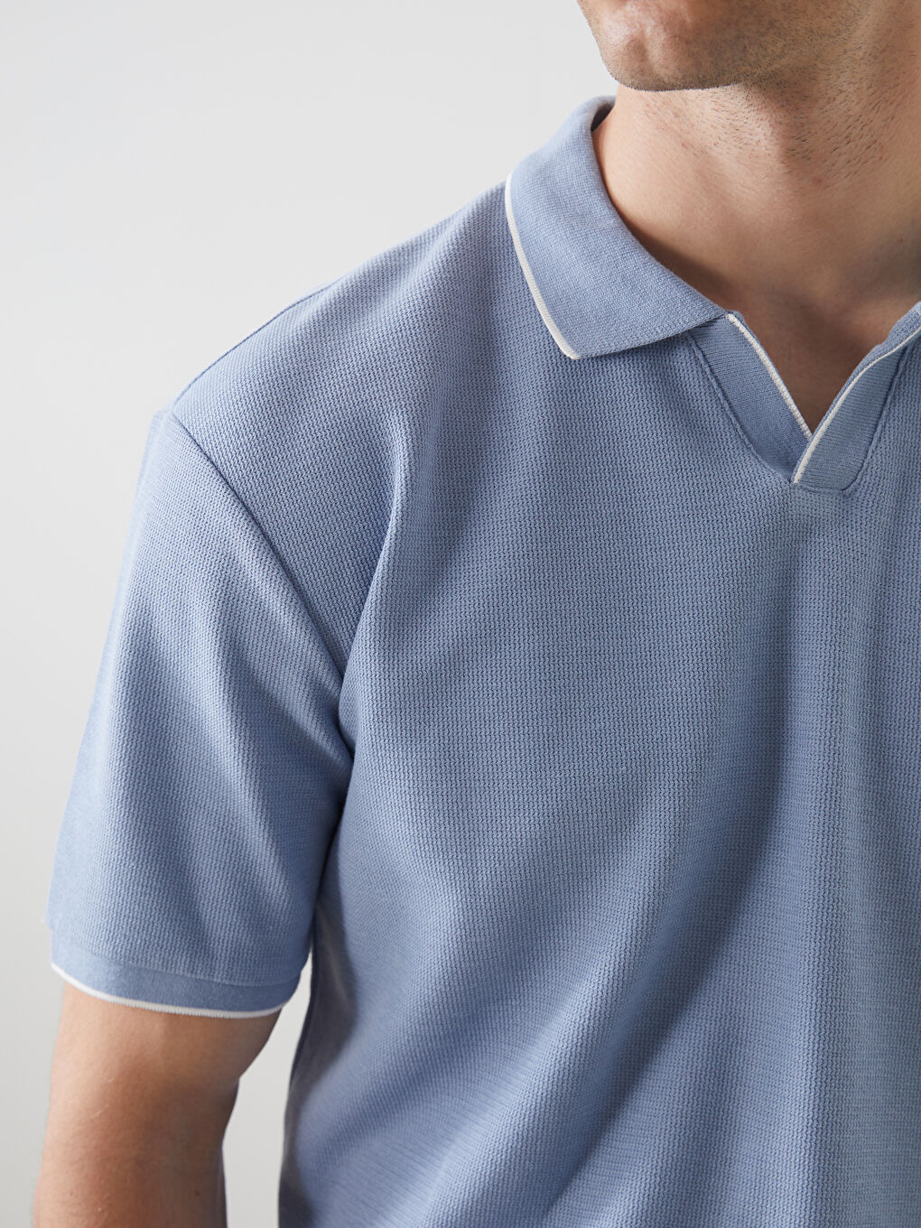 Polo Neck Short Sleeve Basic Men's T-Shirt -S5NN24Z8-QZA